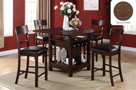 Lazy susan dining table with interchangeable laminate spinning top. Dining Table Built-In Lazy Susan | Affordable Home Furniture