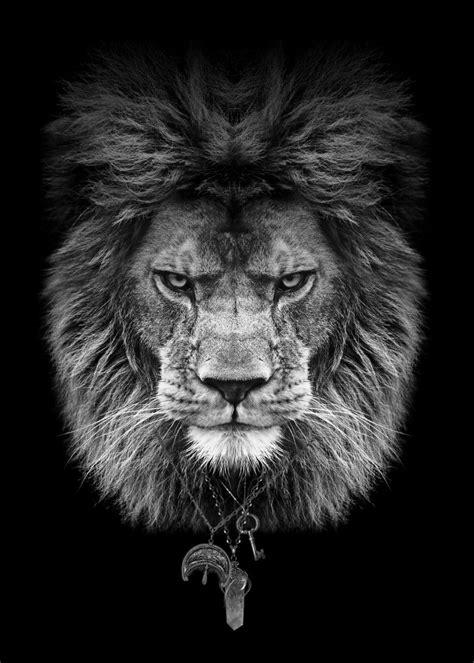 Lion Head Black And White Poster By Mk Studio Displate Black And