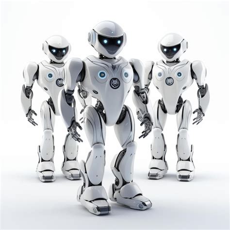 Premium Ai Image A Group Of Three Robots Standing Next To Each Other