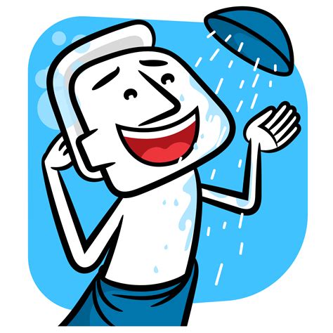Take A Shower Cartoon Man 27378917 Png