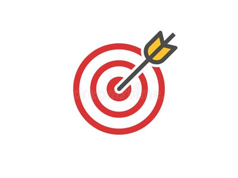 Red Aim Icon Target And Arrow Concept Perfect Hit Composition Cross