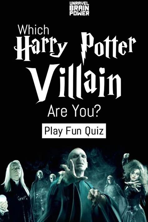 the poster for which harry potter villain are you play fun quiz or trivia