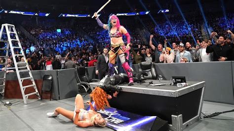 Watch Asuka Runs Wild With Kendo Stick Attack On Flair And Lynch Wwe
