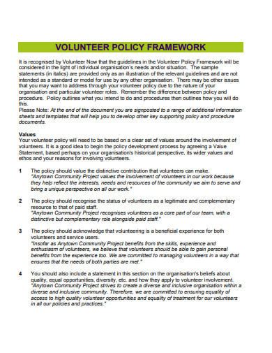 7 Charity Volunteer Management Policy Templates In Doc Pdf