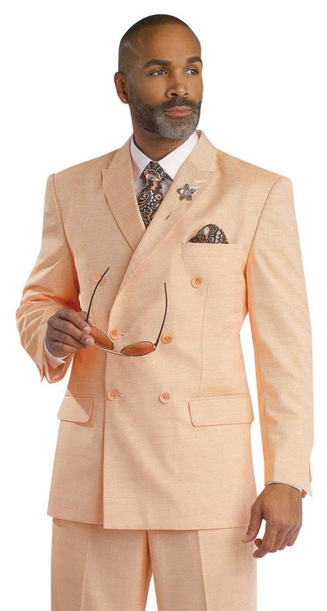 Mens Peach Jacket Double Breasted Style Side Vents In Back Perfect