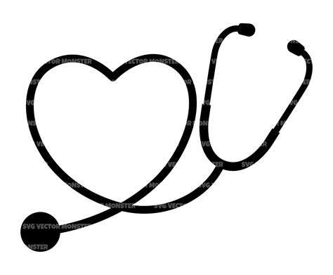 Stethoscope Heart Svg Nurse Word Svg Cut File For Cri
