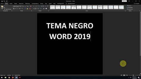 Cambiar Tema Negro O Fondo Oscuro En Word 2019 Youtube