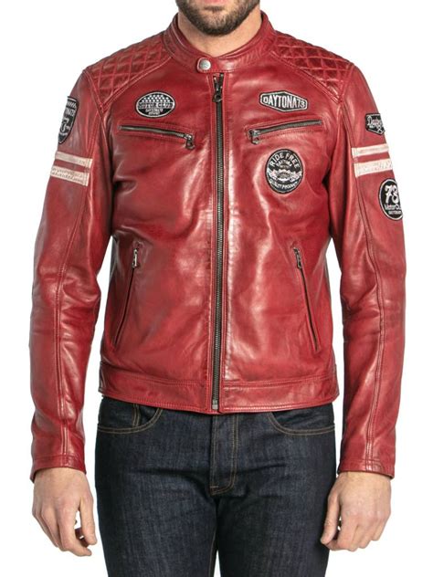 Blouson cuir homme daytona walker rouge - Revacuir