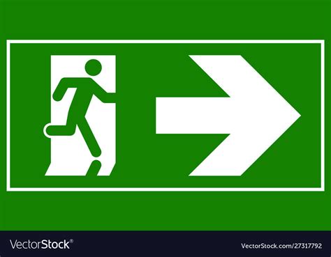 Emergency Exit Sign Man Running Out Fire Vector Image