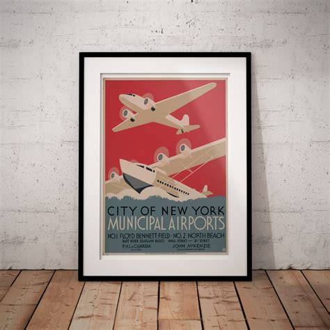 Nyc Municipal Airports1937 Vintage Travel Poster Just Posters