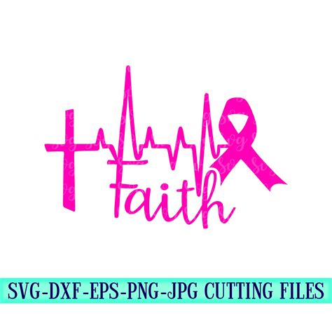 breast cancer svg, cross heartbeat ribbon, survivor svg, awareness svg