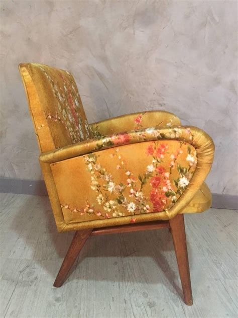 Mindly fabric chair from dehomecratic. French Yellow Floral Fabric Armchair Fully Upholstered ...