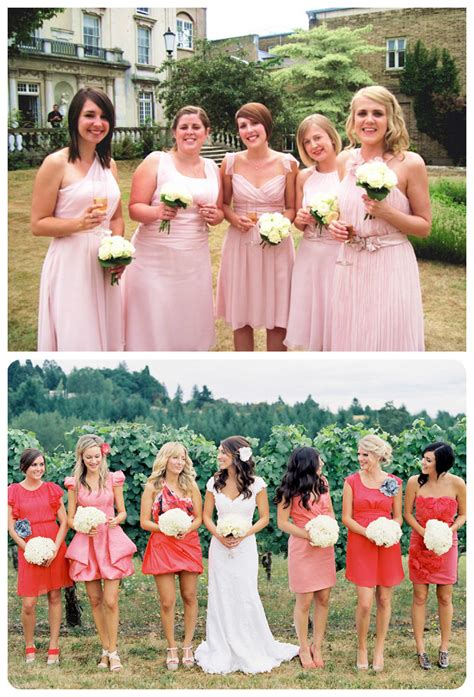 Magic Dress Bridesmaid Uk How To Style Mismatched Pink Bridesmaid Dresses