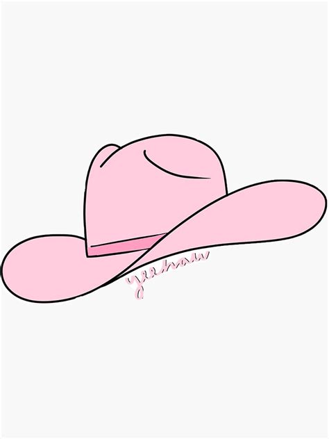 Pink Cowboy Hat Sticker For Sale By Awhittle Redbubble