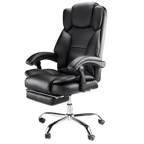 Reclining Office Chair Executive Office Chair With Footrest Pu