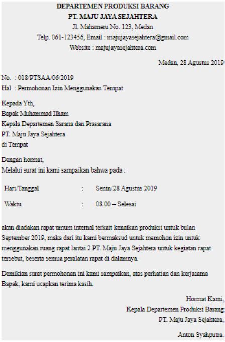 48+ Contoh Surat Permohonan Izin Formal  Vebby Ten