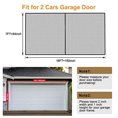 Garage Door Screen For 2 Cars Garage Door 16x7ft Reinforced Fiberglass