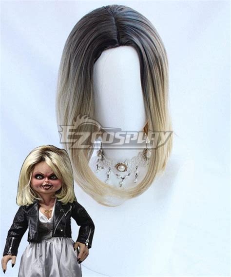 Bride Of Chucky Tiffany Halloween Black Golden Cosplay Wig In 2021