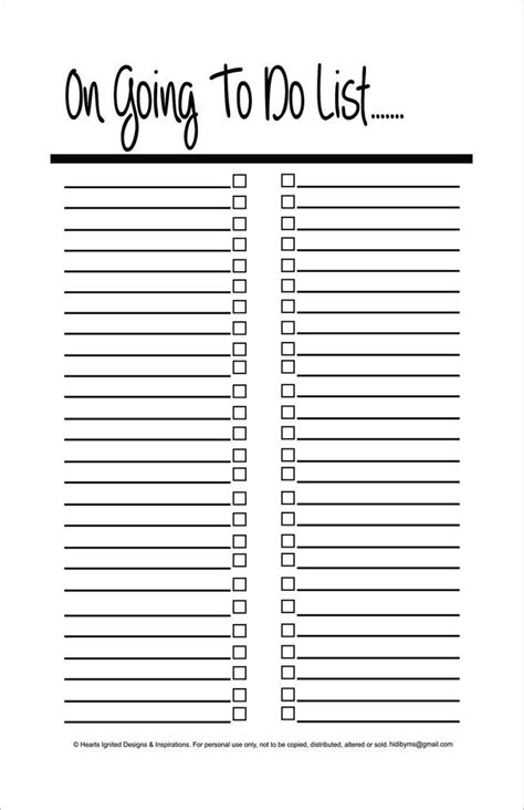 Printing at home can save money and time; On Going To Do List Page Blank and Simple - Classic (8.5 x ...