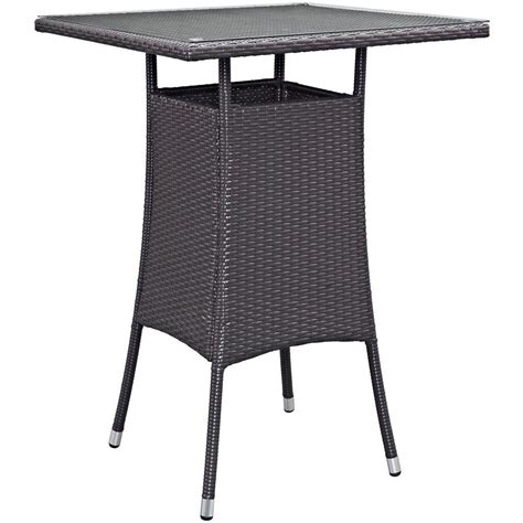 Modway Convene Small Patio Wicker Bar Height Outdoor Dining Table In