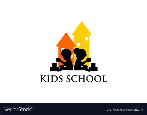 Kids School Logo Royalty Free Vector Image Vectorstock