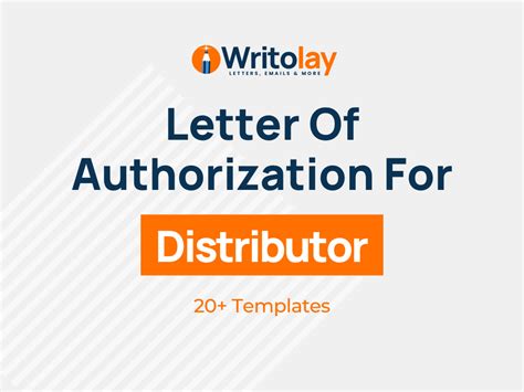 Distributor Authorization Letter 4 Templates Writolay