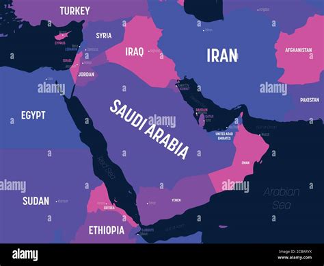 Mapa De Oriente Medio Mapa Político De Alta Detalle De La Región De