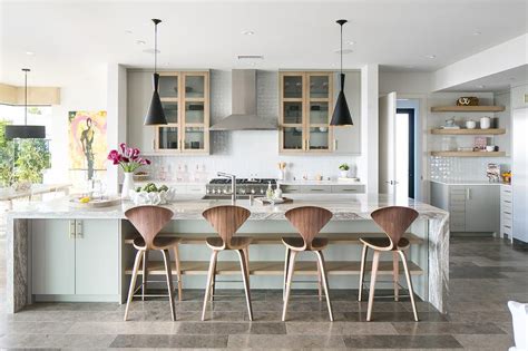 Check spelling or type a new query. Light Gray Kitchen Island with Blond Wood Shelves ...