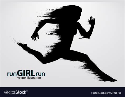 Silhouette Of A Running Female Royalty Free Vector Image