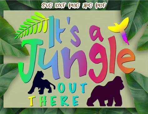 Zoo Animals Svg Files For Cricut Sayings Its A Jungle Out Etsy