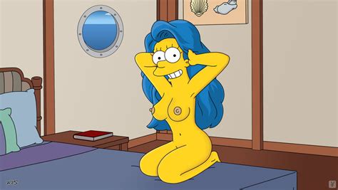 Rule 34 Bed Blue Hair Breasts Female Female Only Hair Down Huge Eyes