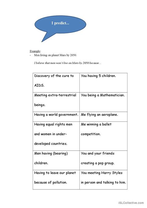 Will Discussion Starters Speakin English Esl Worksheets Pdf And Doc