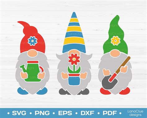 Garden Gnomes Svg Gnomes With Garden Tools Svg Gnome And Etsy