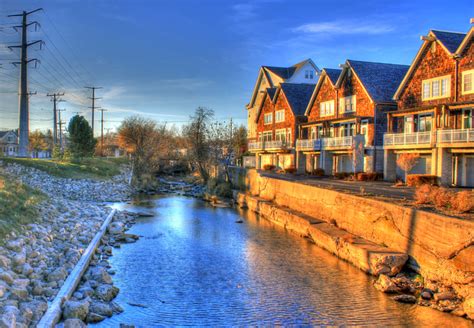 Stream Into Harbor At Port Washington Wisconsin Image Free Stock