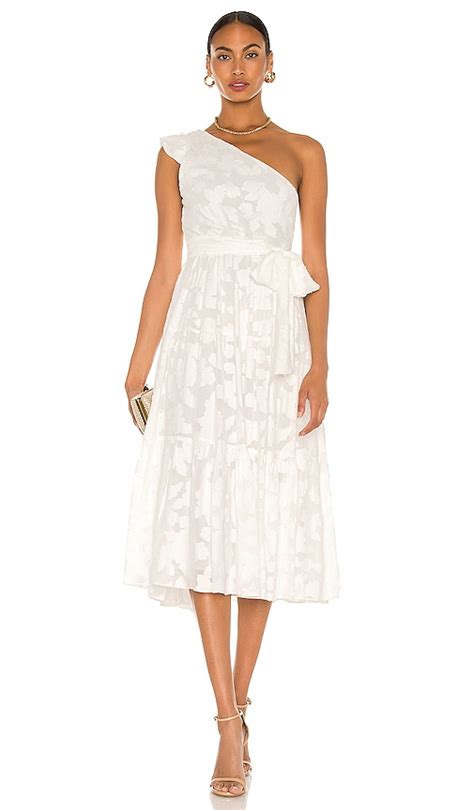 Karina Grimaldi Sandrine Jacquard Dress In White