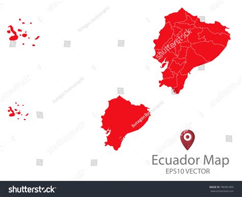 Couple Set Mapred Map Ecuadorvector Eps10 Stock Vector Royalty Free