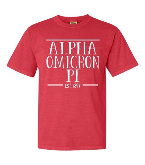 Alpha Omicron Pi Comfort Colors Custom Heavyweight T Shirt Sale 2500