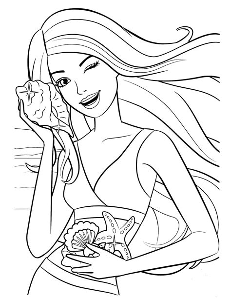 Hello Barbie Coloring Page Barbie Coloring Pages Princess Coloring Pages Beach Coloring Pages