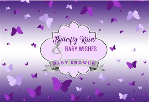 Purple Theme Butterfly Baby Shower Backdrops For Photo Studio Etsy