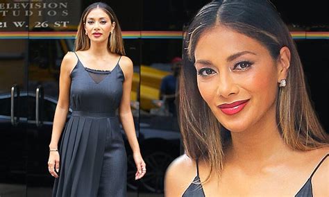 Nicole Scherzinger Flaunts Her Curves In Unusual Jumpsuit Dress Combo In Nyc Daily Mail Online