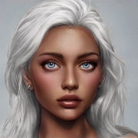 Black Girl White Hair Brown Girl Skins Characters Female Characters