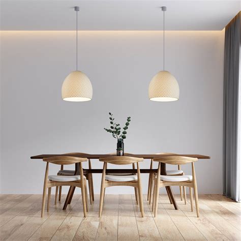 Modern Ceiling Lights X2 White Lampshades Contemporary Light Industrial