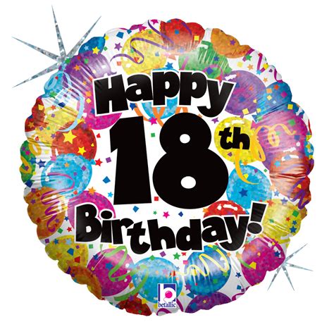 18th birthday balloons delivered for teenagers. Happy 18th Birthday 18" Foil Helium Balloon