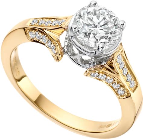 Download Yellow Gold Solitaire Engagement Ring With Diamond Fancy