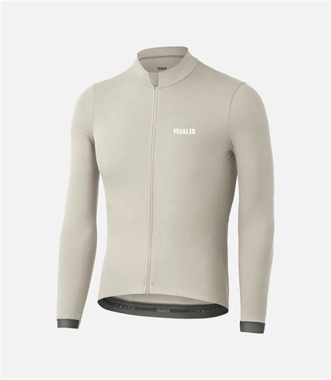 Long Sleeve Road Cycling Jersey White For Men Pedaled