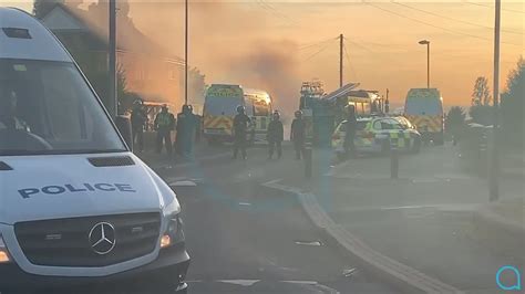 Cop Van Set On Fire As Yobs Attack Officers And Throw Bricks In Leeds The Irish Sun