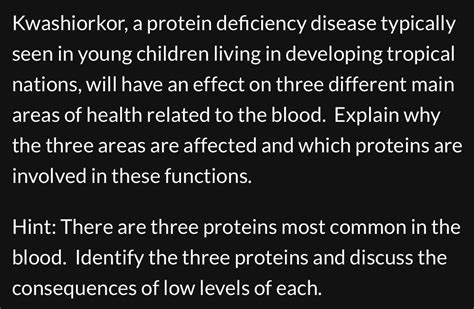 Answered Kwashiorkor A Protein Deficiency Disease Typically Seen In