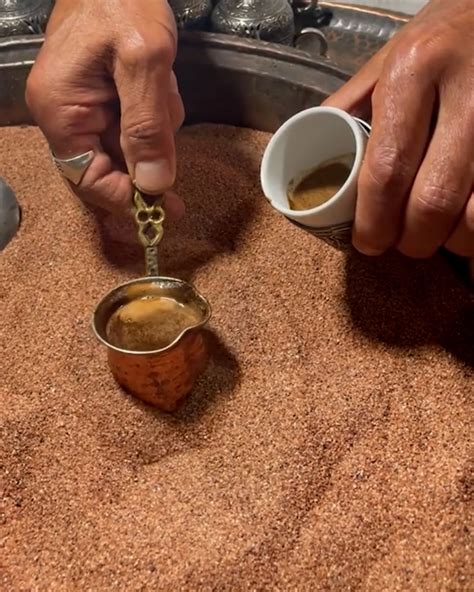 the art of making turkish coffee with hot sand ☕ art the art of making turkish coffee with