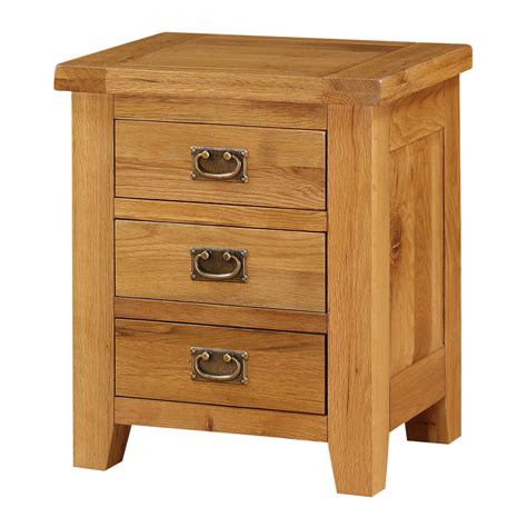 Acorn Solid Oak Bedside Table 3 Drawer Home Supplier