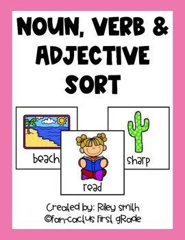 A large number of words have the four forms; Noun, Verb & Adjective Sort by Fan-cactus First Grade | TpT